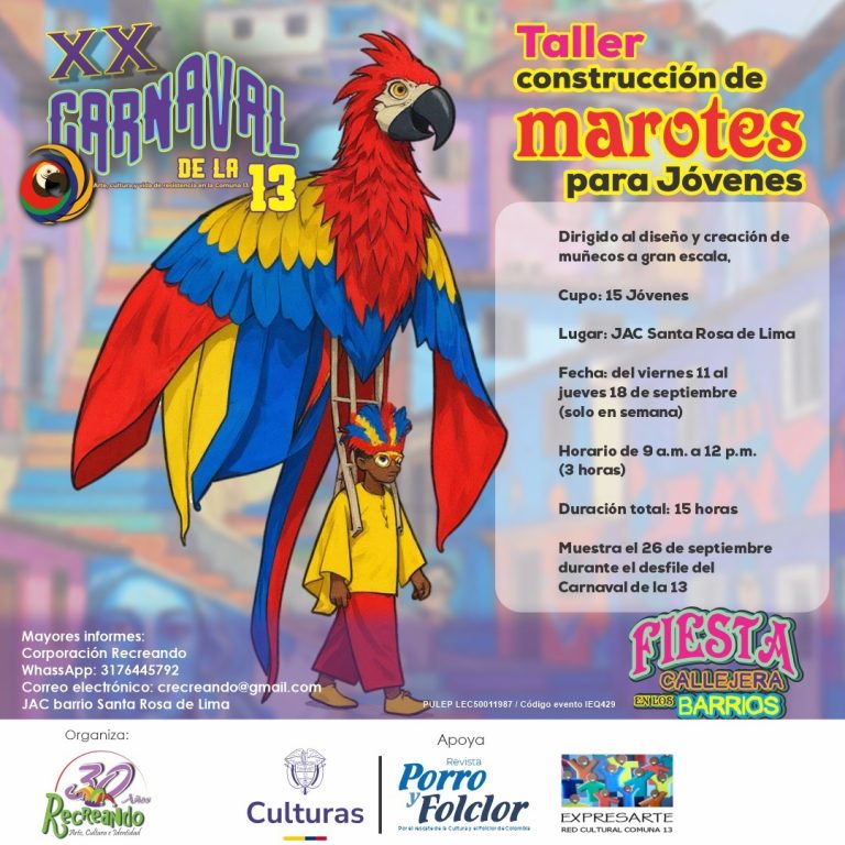 Están abiertas las inscripciones para el taller de marotes